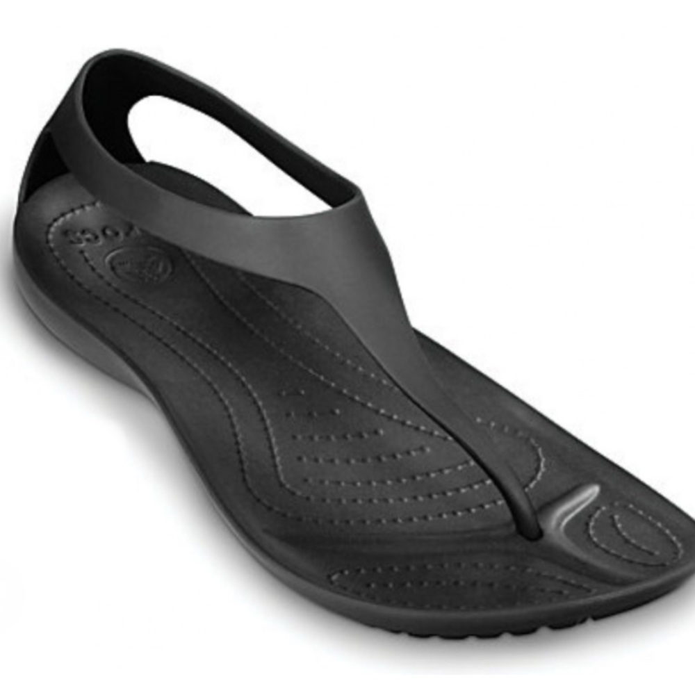 CROCS SEXI FLIP Black Sandals Slip-On Comfort